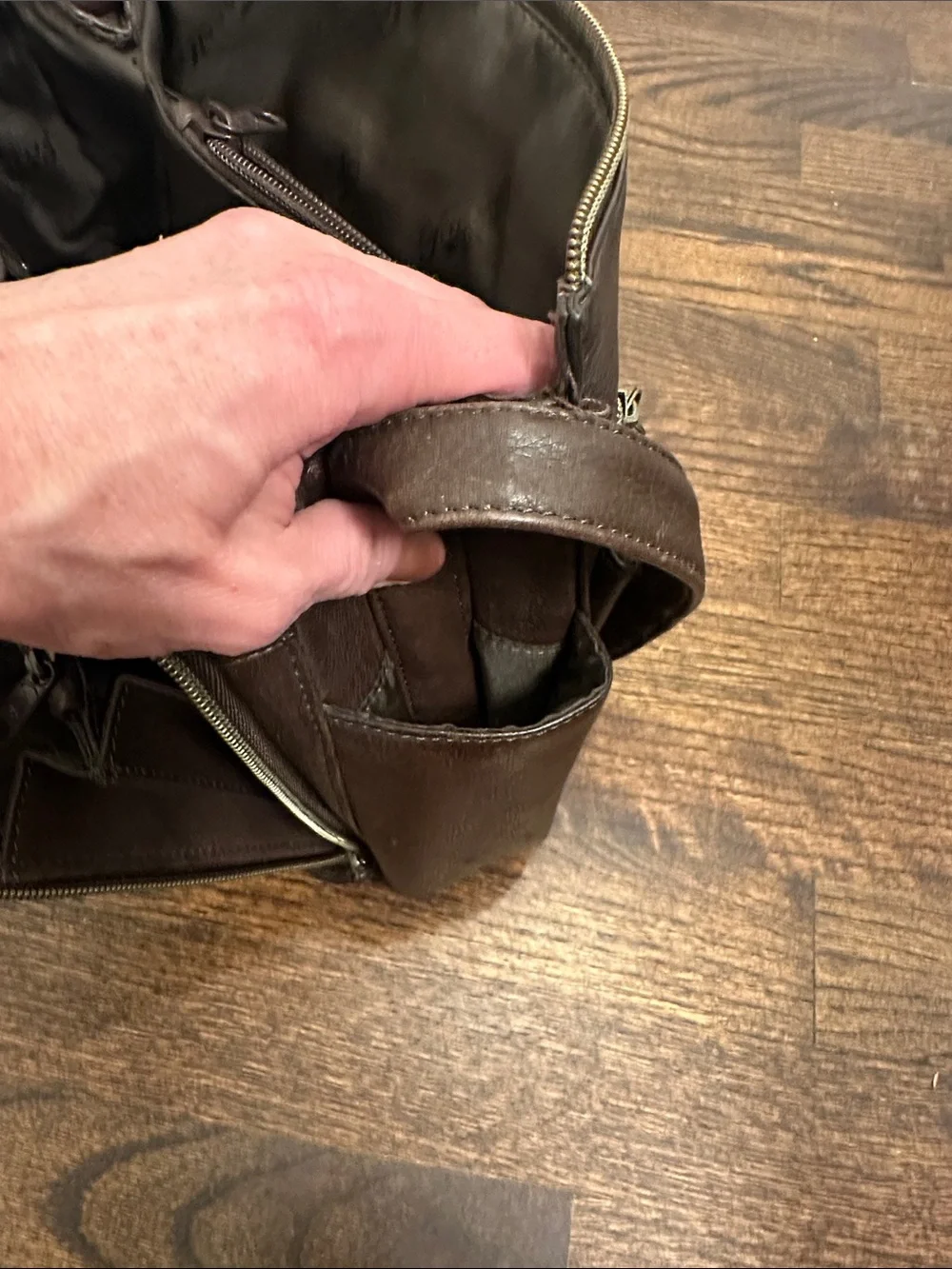 Fossil VTG Brown Leather Messenger Crossbody Bag Unique